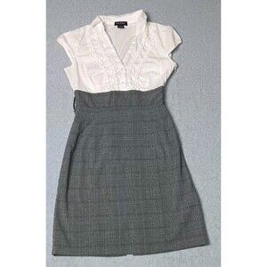 Sam And Max Pencil Dress Junior Youth Size 7 Gray Grey And White Ruffled...